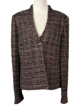 St. John Brown Tweed Knit Blazer